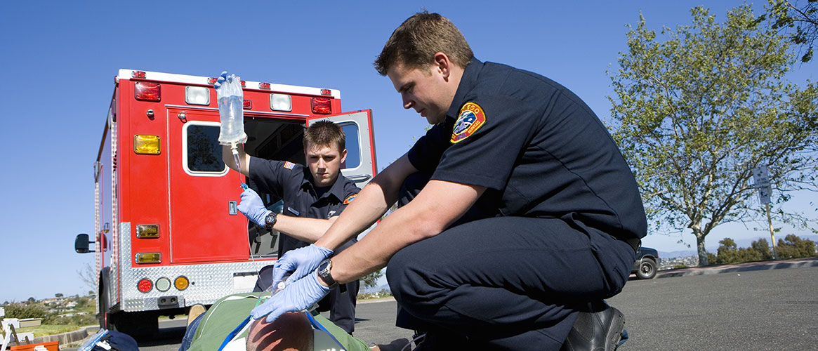 emergency services helping injured person