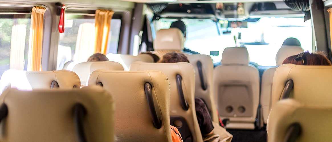 van transporting workers